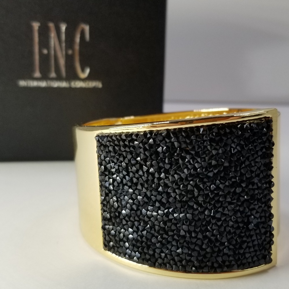 Statement Piece - Gold Tone and Black Bling INC Cu
